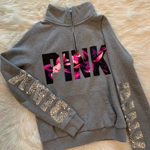 PINK VS quarter zip sweatshirt